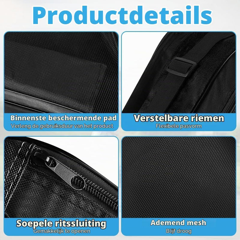 Bild im Galerie-Viewer laden, Schaatstas 39 x 28 x 40 cm met 3 opbergvakken en verstelbare schouderriem voor rolschaatsen en inline skates – skatetas – schaatsopbergtas - happygetfit.com
