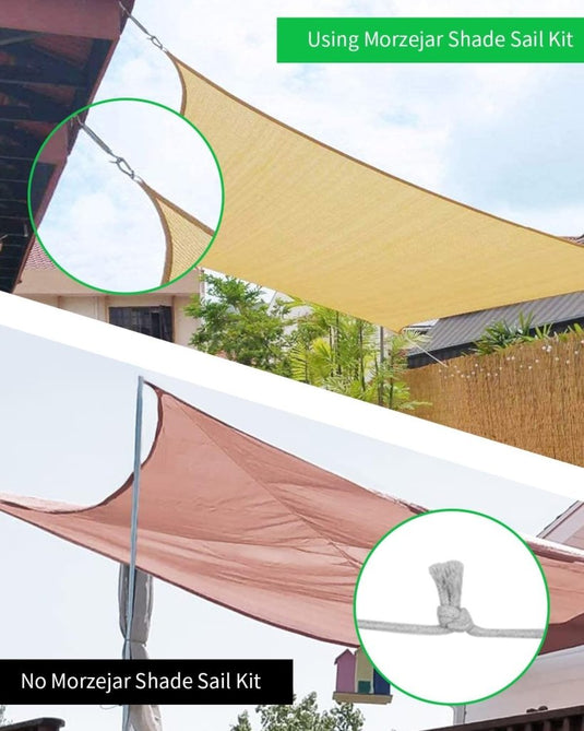 Schaduwzeil bevestigingsset 40-delig van RVS met verstelbare spanschroeven van 5 inch – zonnezeil montage – zeilspanners - happygetfit.com