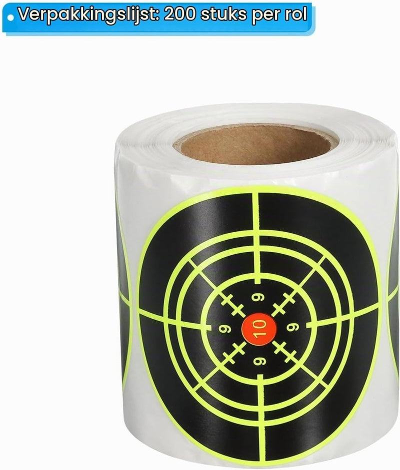 Carica immagine in Galleria Viewer, Schietdoel stickers 200 stuks 76 mm groen-zwart – zelfklevende doelwitstickers – boogschieten schiettraining accessoires - happygetfit.com
