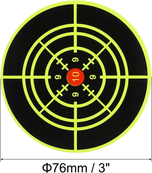Schietdoel stickers 200 stuks 76 mm groen-zwart – zelfklevende doelwitstickers – boogschieten schiettraining accessoires - happygetfit.com