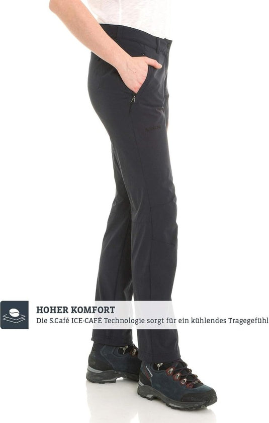 Schöffel Engadin1 damesbroek, duurzame damesbroek voor wandelingen, waterafstotende outdoorbroek met sportieve snit - happygetfit.com