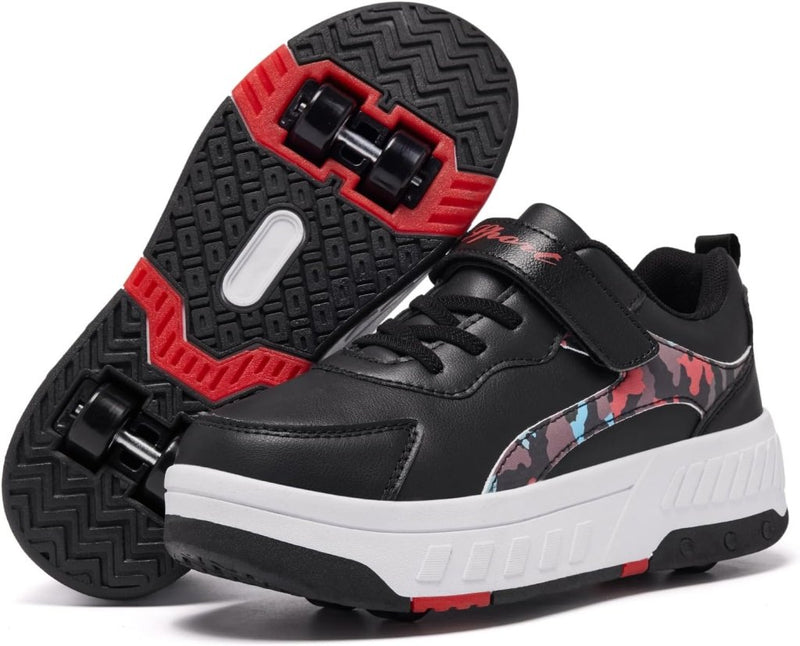 Load image into Gallery viewer, Schoenen met wieltjes, voor jongens en meisjes, kinderrolschaatsen, 2-in-1 rolschaatsen, gymschoenen, skateboardschoenen - happygetfit.com
