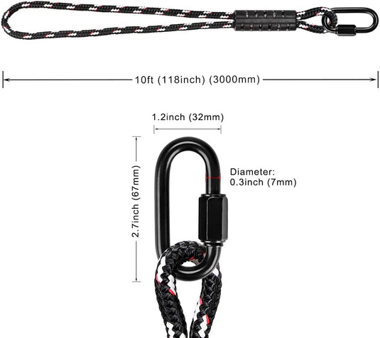 Schommel ophangtouwen 2 stuks 120 cm van polyester met karabijnhaken voor boom en balk – ophangtouwen – schommelbevestiging - happygetfit.com