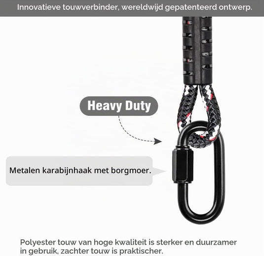 Schommel ophangtouwen 2 stuks 120 cm van polyester met karabijnhaken voor boom en balk – ophangtouwen – schommelbevestiging - happygetfit.com