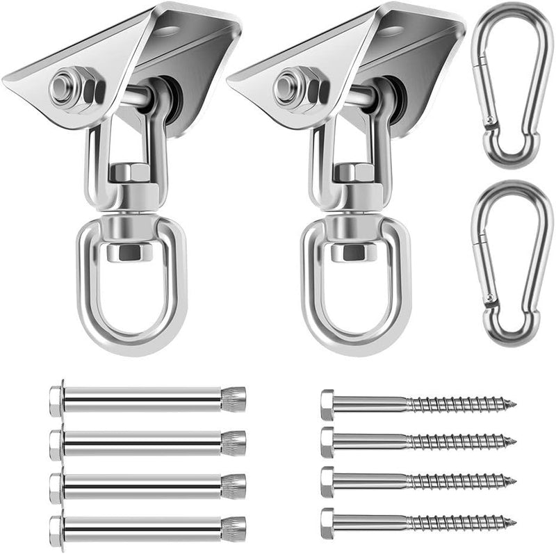 Carica immagine in Galleria Viewer, Schommelhaken 2 stuks 360° draaibaar van roestvrij staal tot 400 kg – ophanghaken – schommel accessoires - happygetfit.com
