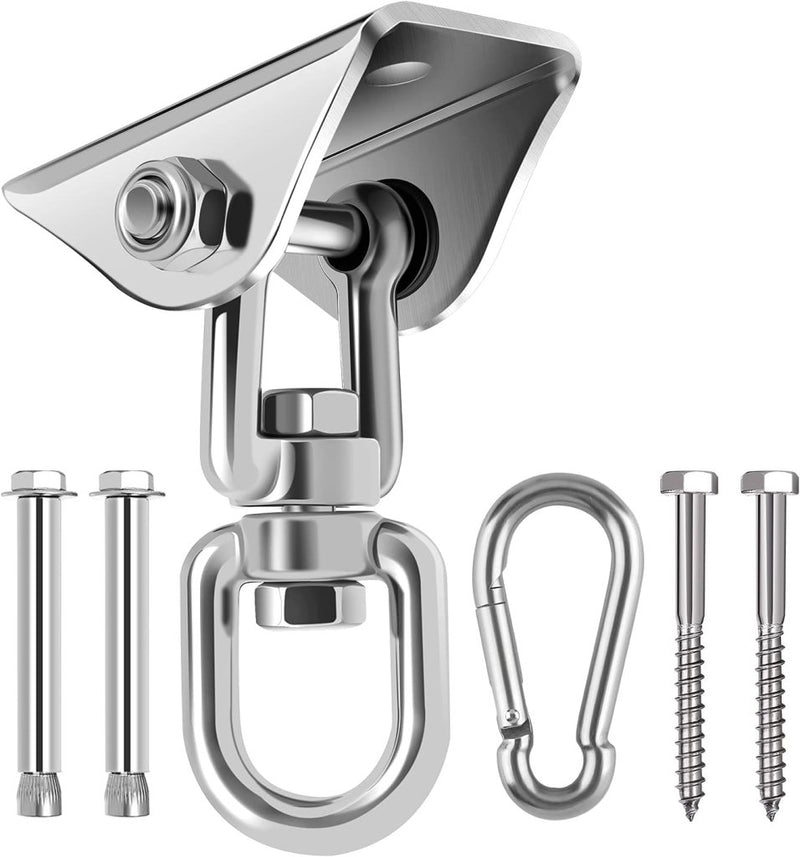 Carica immagine in Galleria Viewer, Schommelhaken 2 stuks 360° draaibaar van roestvrij staal tot 400 kg – ophanghaken – schommel accessoires - happygetfit.com
