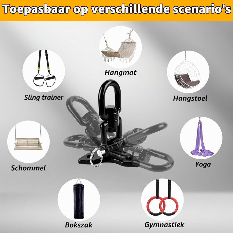 Carica immagine in Galleria Viewer, Schommelhaken 2 stuks 360° draaibaar van roestvrij staal tot 400 kg – ophanghaken – schommel accessoires - happygetfit.com
