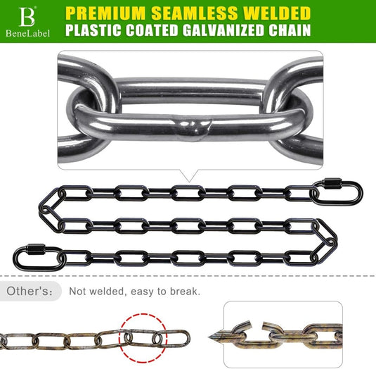 Schommelkettingen 2 stuks 250 cm van roestvrij staal met 5 mm schakels en karabijnhaken – hangstoelketting – ophangverlenging - happygetfit.com