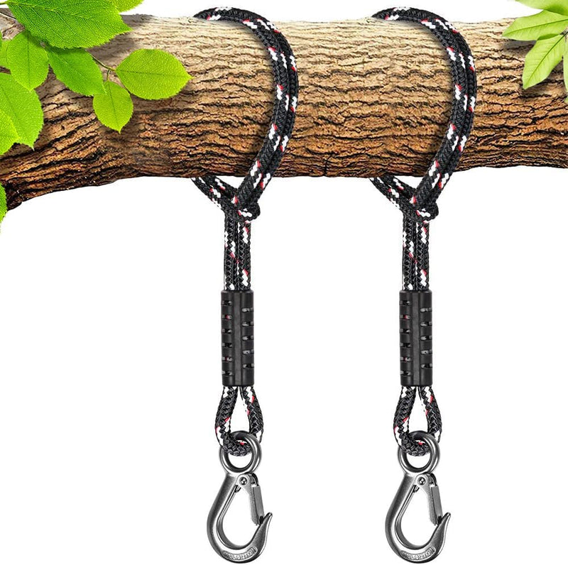 Chargez l'image dans la visionneuse de la galerie, Schommeltouw 50 cm van gevlochten polyester met roestvrijstalen ophanghaak – boomschommel – hangmatbevestiging - happygetfit.com
