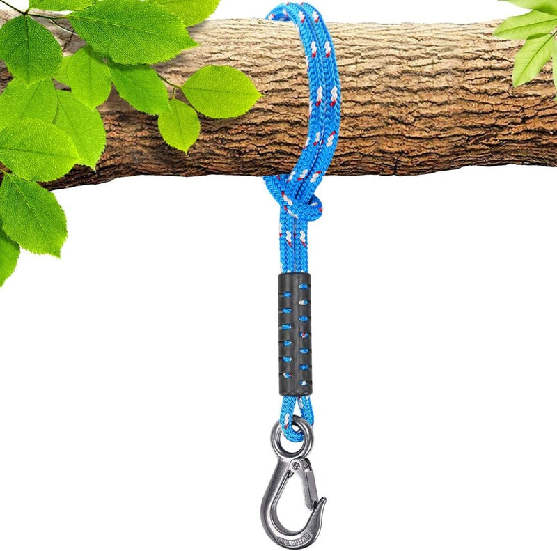 Chargez l'image dans la visionneuse de la galerie, Schommeltouw 50 cm van gevlochten polyester met roestvrijstalen ophanghaak – boomschommel – hangmatbevestiging - happygetfit.com
