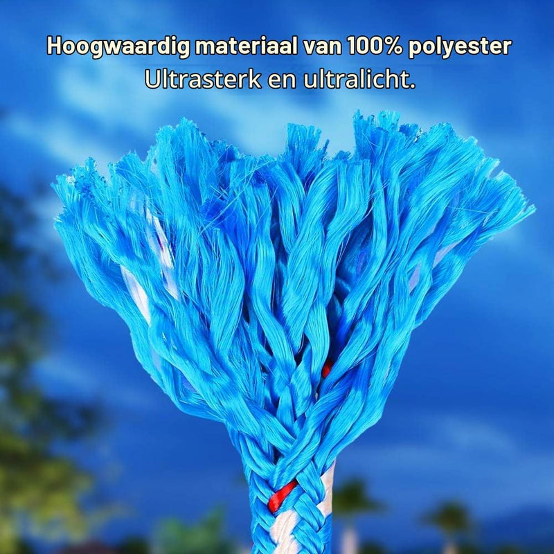 Chargez l'image dans la visionneuse de la galerie, Schommeltouw 50 cm van gevlochten polyester met roestvrijstalen ophanghaak – boomschommel – hangmatbevestiging - happygetfit.com
