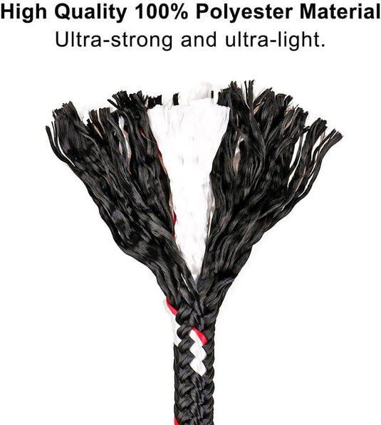 Schommeltouw 50 cm van gevlochten polyester met roestvrijstalen ophanghaak – boomschommel – hangmatbevestiging - happygetfit.com