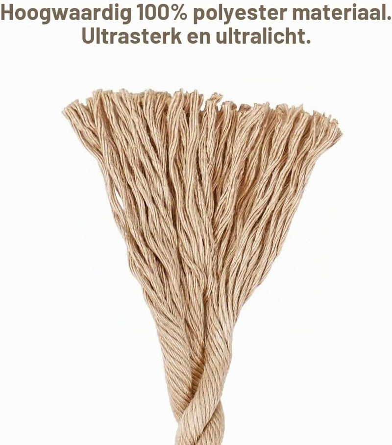 Chargez l'image dans la visionneuse de la galerie, Schommeltouw 50 cm van gevlochten polyester met roestvrijstalen ophanghaak – boomschommel – hangmatbevestiging - happygetfit.com
