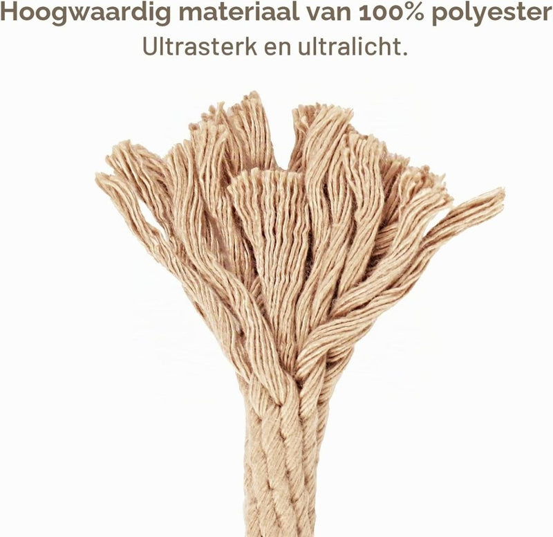 Chargez l'image dans la visionneuse de la galerie, Schommeltouw 50 cm van gevlochten polyester met roestvrijstalen ophanghaak – boomschommel – hangmatbevestiging - happygetfit.com
