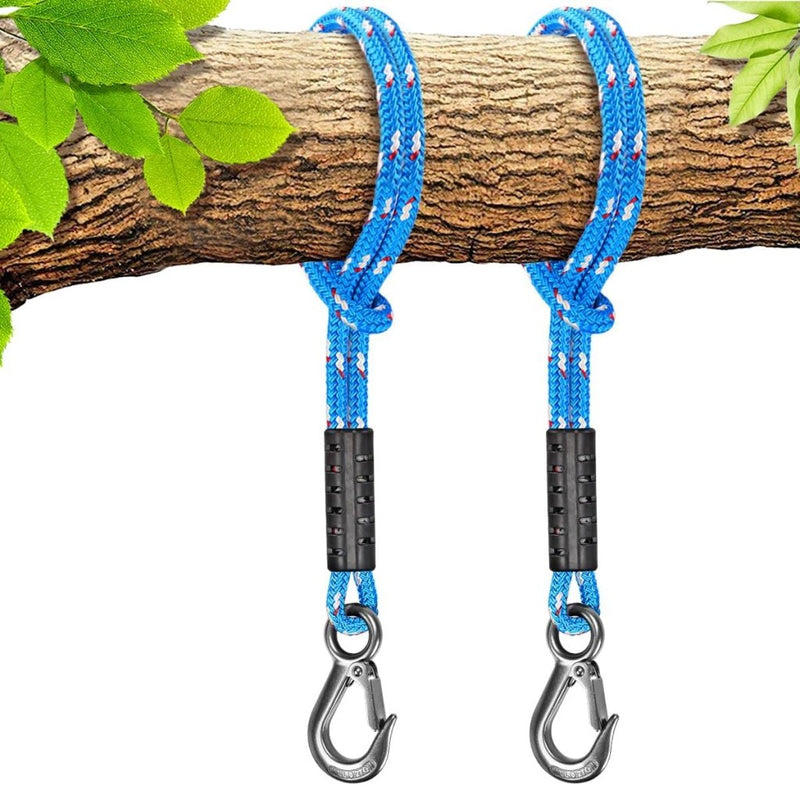 Chargez l'image dans la visionneuse de la galerie, Schommeltouw 50 cm van gevlochten polyester met roestvrijstalen ophanghaak – boomschommel – hangmatbevestiging - happygetfit.com
