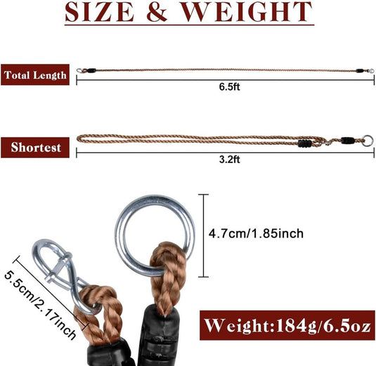 Schommeltouwen 2 stuks – verstelbaar 180 cm – voor boomschommel, hangmat en hangstoel – tot 200 kg – bruin - happygetfit.com