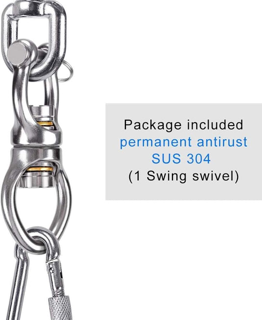 Schommelwartel 360° draaibaar – rvs ophangbeugel met lager voor hangstoel, yogaschommel, klimtouw en hangmat - happygetfit.com