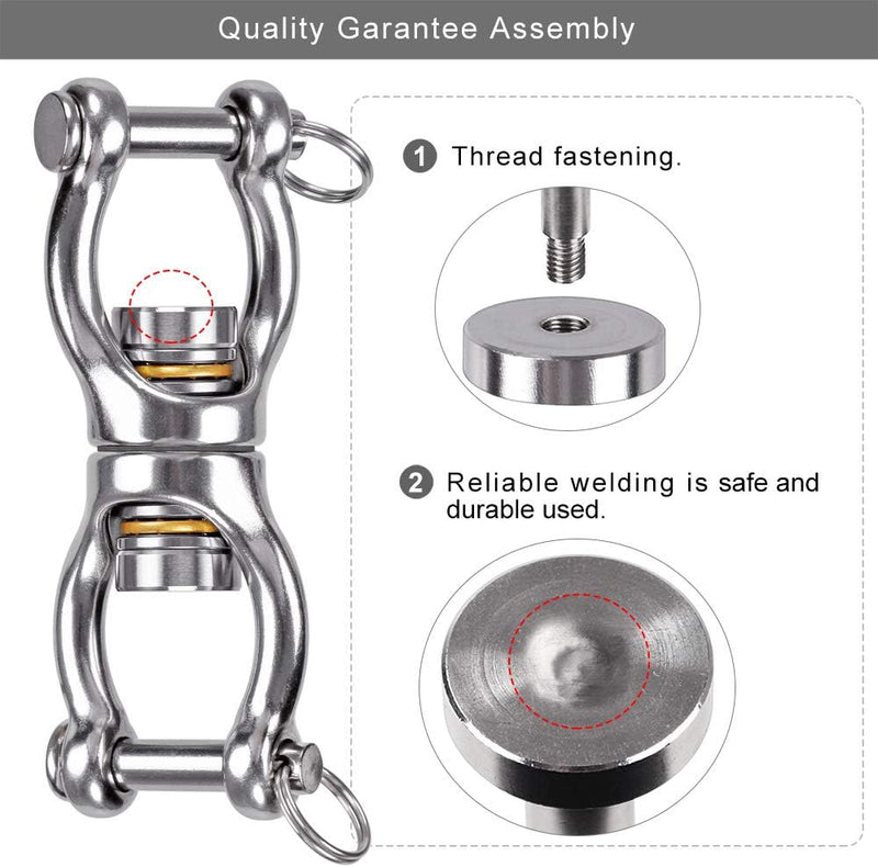 Chargez l'image dans la visionneuse de la galerie, Schommelwartel 360° draaibaar – rvs ophangbeugel met lager voor hangstoel, yogaschommel, klimtouw en hangmat - happygetfit.com
