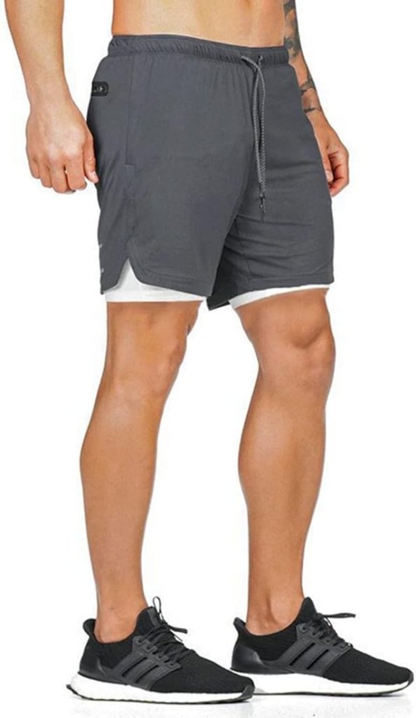 Laden Sie das Bild in Galerie -Viewer, Shorts heren 2-in-1 trainingsshorts zomer korte broek sneldrogende hardloopshort sportbroek met zakken compressieshort - happygetfit.com
