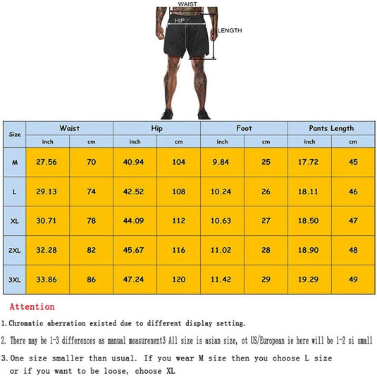 Shorts heren 2-in-1 trainingsshorts zomer korte broek sneldrogende hardloopshort sportbroek met zakken compressieshort - happygetfit.com