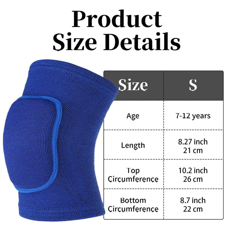 Load image into Gallery viewer, Sibba Kids Knee Pad, Breathable Elastic Knee Brace, Anti-Slip Padded Sponge Knee Protector for Volleyball Basketball Football (Blue) - happygetfit.com
