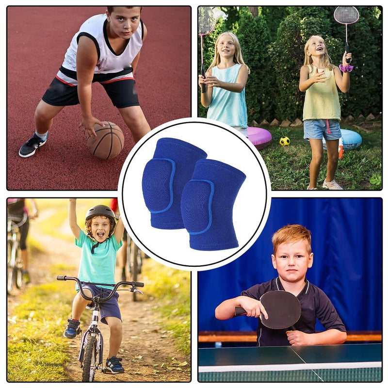 Load image into Gallery viewer, Sibba Kids Knee Pad, Breathable Elastic Knee Brace, Anti-Slip Padded Sponge Knee Protector for Volleyball Basketball Football (Blue) - happygetfit.com
