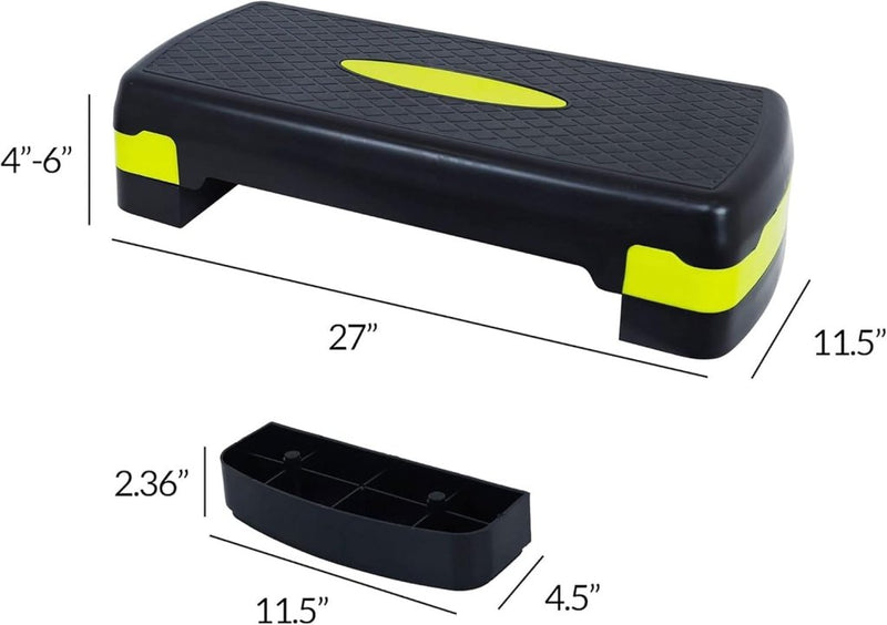 Laad afbeelding in Galerijviewer, Signature Fitness Verstelbare Workout Aerobic Stepper Step Platform Trainer, Medium, Zwart/Citroen - happygetfit.com
