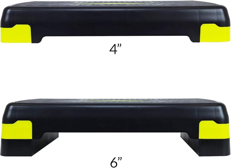 Laad afbeelding in Galerijviewer, Signature Fitness Verstelbare Workout Aerobic Stepper Step Platform Trainer, Medium, Zwart/Citroen - happygetfit.com
