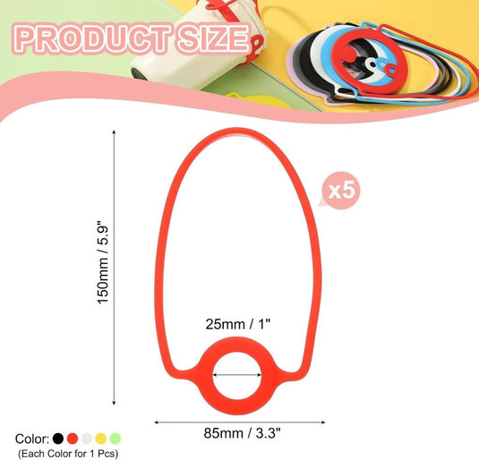 Siliconen fleshouders 5 stuks met draaglus – waterfles handgrepen – drinkfles draagriemen voor wandelen en sporten - happygetfit.com