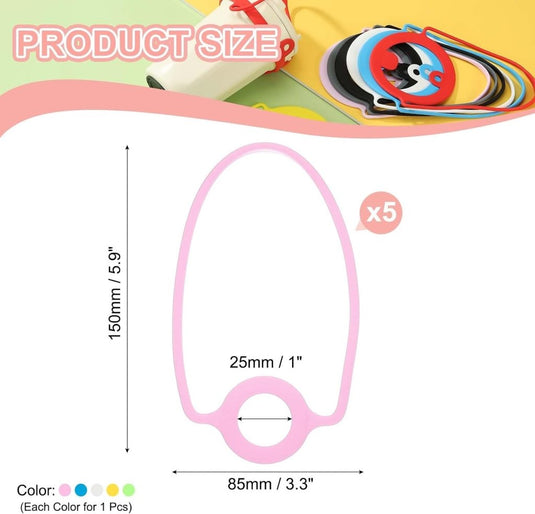 Siliconen fleshouders 5 stuks met draaglus – waterfles handgrepen – drinkfles draagriemen voor wandelen en sporten - happygetfit.com
