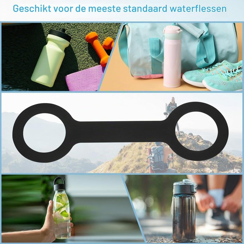 Laad afbeelding in Galerijviewer, Siliconen waterfles draaggreep (2 stuks) - Antislip fleshouder riem - Fles draagriem 500-1000 ml - happygetfit.com
