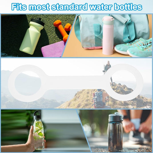 Siliconen waterfles draaggreep (2 stuks) - Antislip fleshouder riem - Fles draagriem 500-1000 ml - happygetfit.com