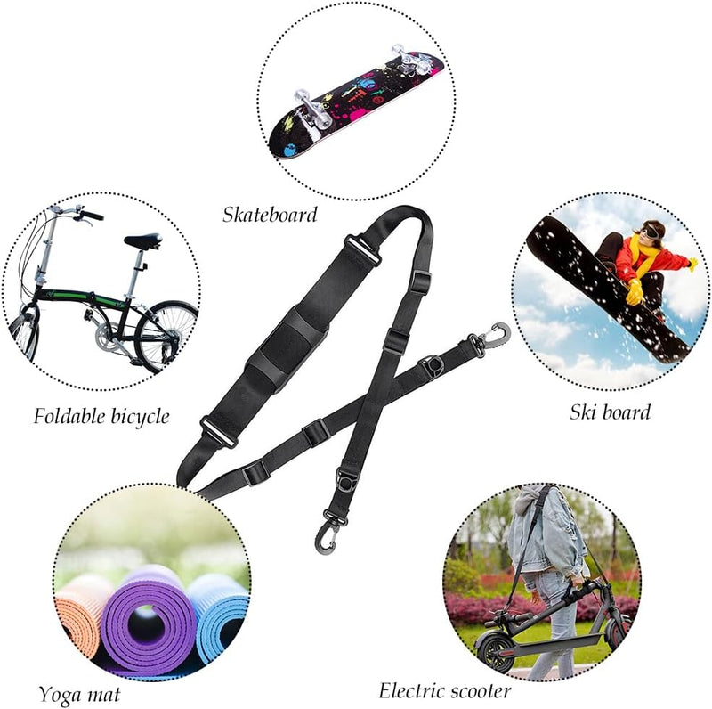 Laad afbeelding in Galerijviewer, Skateboard draagriem verstelbaar zwart - happygetfit.com
