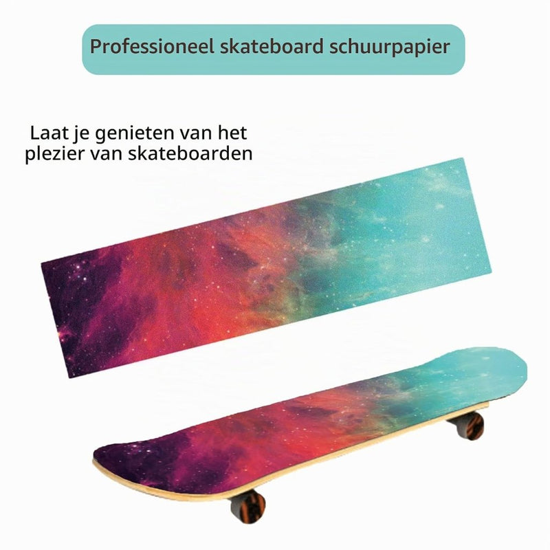 Chargez l'image dans la visionneuse de la galerie, Skateboard griptape 84 x 23 cm waterdicht en luchtbelvrij – antislip longboard grip tape - happygetfit.com
