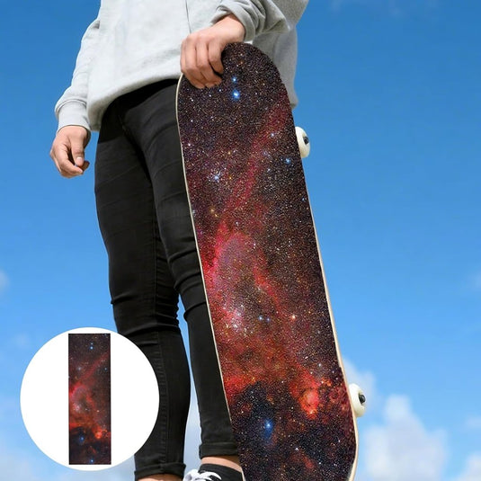 Skateboard griptape 84 x 28 cm antislip met melkwegprint – longboard grip tape – skateboard accessoires - happygetfit.com