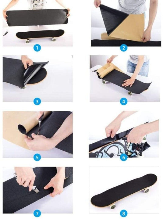 Skateboard griptape zelfklevend zwart 115 x 27 cm - happygetfit.com