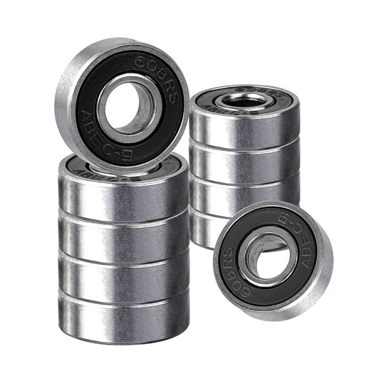 Skateboard kogellagers 608 2RS ABEC-9 10 stuks 8 x 22 x 7 mm zwart – vervangingslagers - happygetfit.com