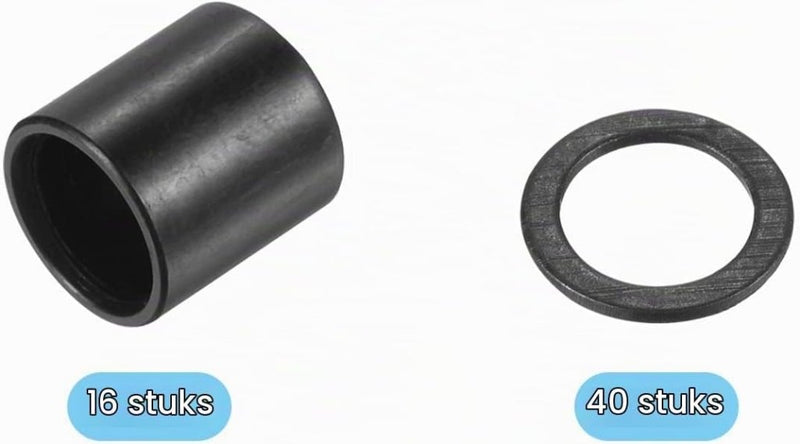 Chargez l'image dans la visionneuse de la galerie, Skateboard lager spacers en speed washers 56-delige set zilver – wiel afstandhouders – skateboard accessoires - happygetfit.com
