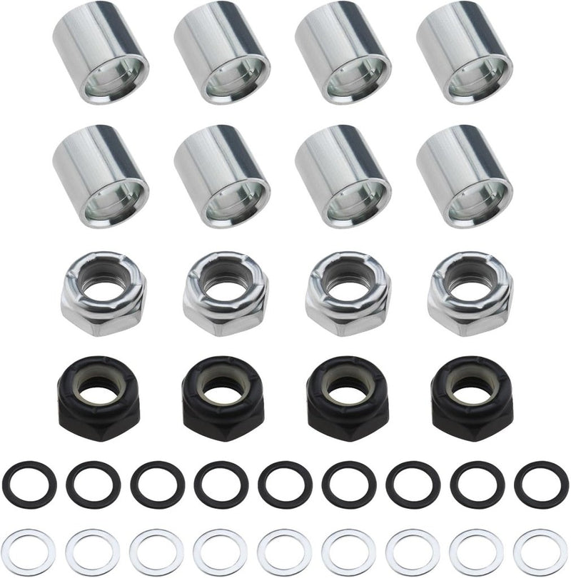 Laad afbeelding in Galerijviewer, Skateboard truck rebuild kit 32-delig zwart zilver - happygetfit.com
