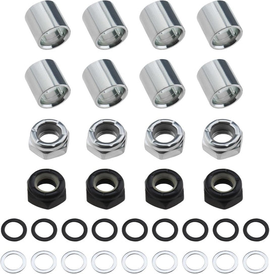 Skateboard truck rebuild kit 32-delig zwart zilver - happygetfit.com