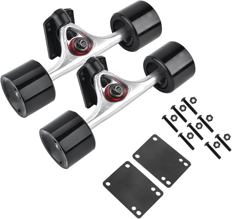 Laad afbeelding in Galerijviewer, Skateboard truck set met wielen en lagers zwart - happygetfit.com
