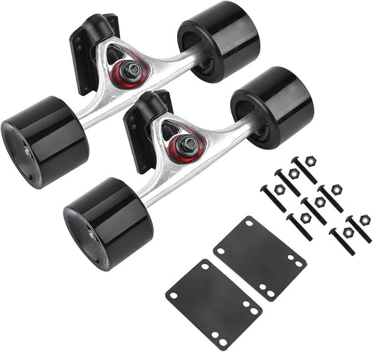 Skateboard truck set met wielen en lagers zwart - happygetfit.com
