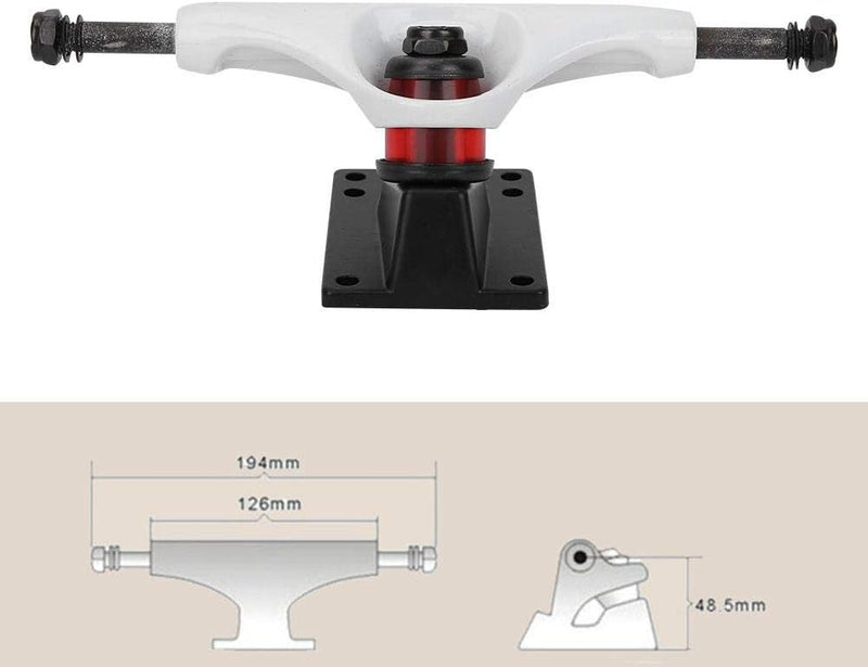 Chargez l'image dans la visionneuse de la galerie, Skateboard truck van aluminium-magnesiumlegering wit – longboard truck – skateboard accessoires - happygetfit.com
