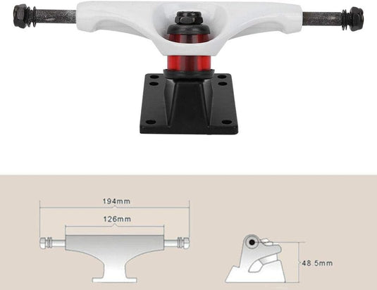 Skateboard truck van aluminium-magnesiumlegering wit – longboard truck – skateboard accessoires - happygetfit.com