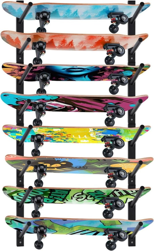 Skateboard wandhouder horizontaal zwart - happygetfit.com