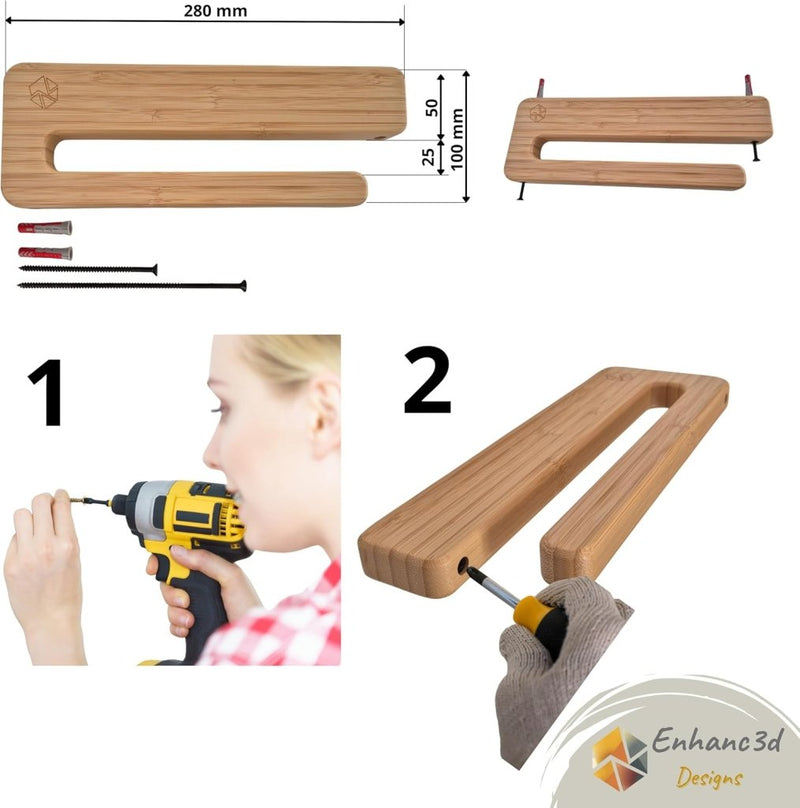 Load image into Gallery viewer, Skateboard wandhouder van bamboe voor skateboard longboard en snowboard – verticale boardhouder - happygetfit.com
