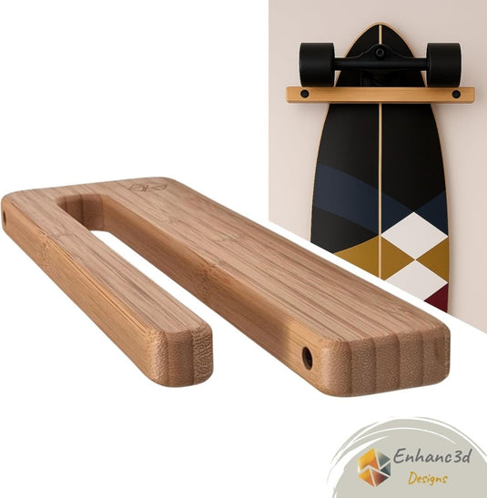 Skateboard wandhouder van bamboe voor skateboard longboard en snowboard – verticale boardhouder - happygetfit.com