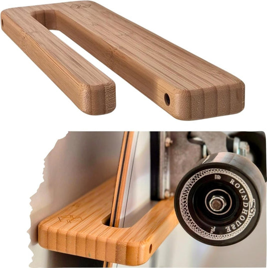 Skateboard wandhouder van bamboe voor skateboard longboard en snowboard – verticale boardhouder - happygetfit.com