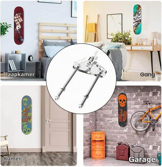 Skateboard wandhouders 2 stuks van transparant acryl – longboard snowboard boardhouder – skate accessoires - happygetfit.com