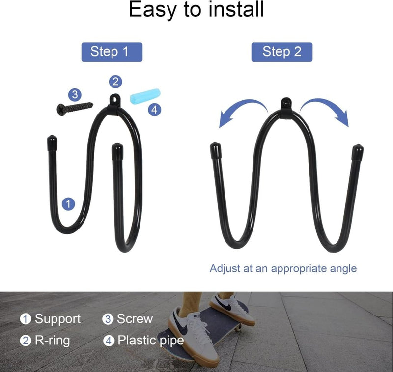 Load image into Gallery viewer, Skateboard wandhouders set van 2 zwart - happygetfit.com
